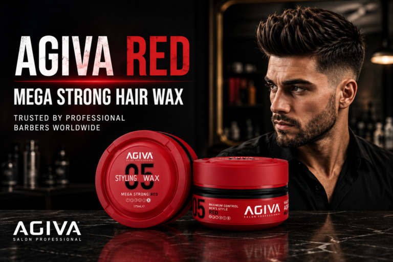 AGIVA Styling Hair Wax Aqua Strong – RED Mega Strong Hair Wax 175ml for Professional Barbers