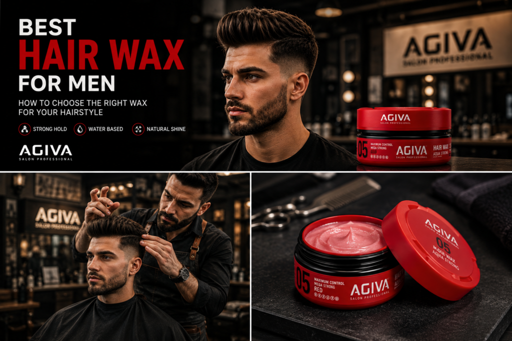 Professional barber styling men's hair with AGIVA Hair Wax